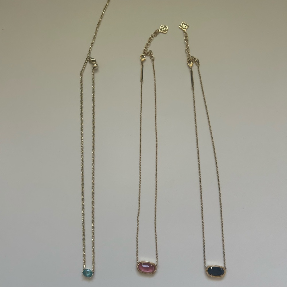 Kendra Scott Set of 3 Elisa & Cailin Pendant Azalea Illusion, Black, Aqua